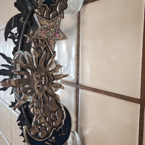 Spoontiques Vintage Pewter Celestial Sun & Moon Votive Candle Holder - Picture 3 of 7